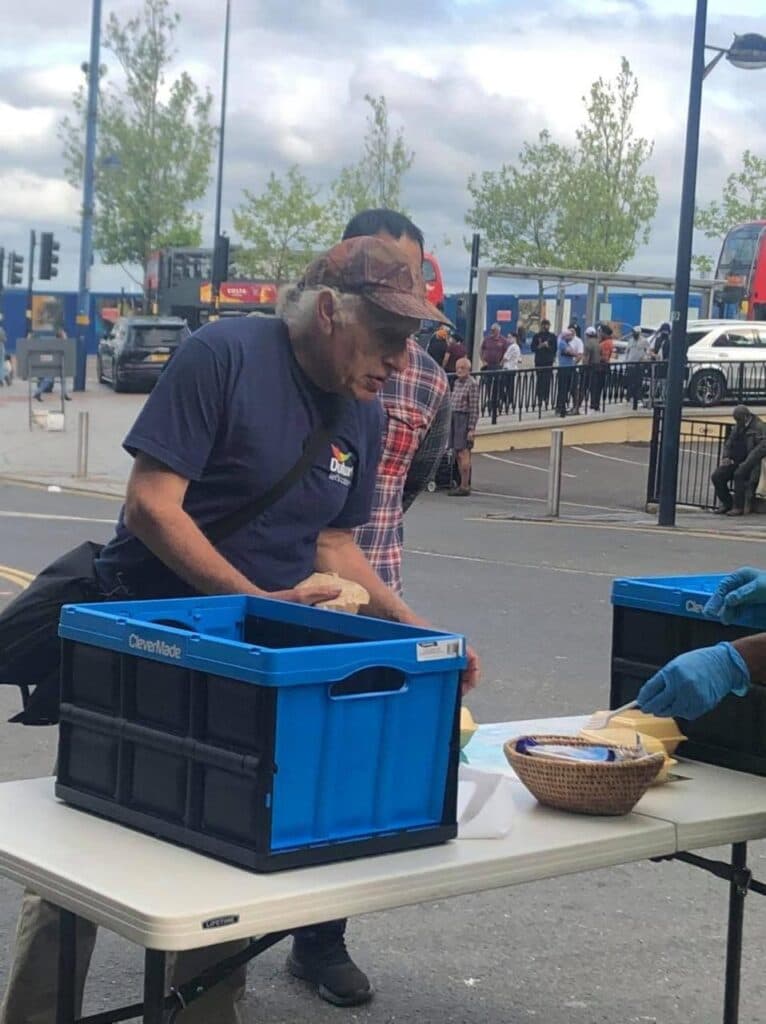 Volunteer helping community